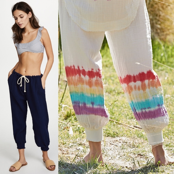 New 9Seed Fire Island Pants Wildflower Tie Dye M/L - Picture 12 of 16